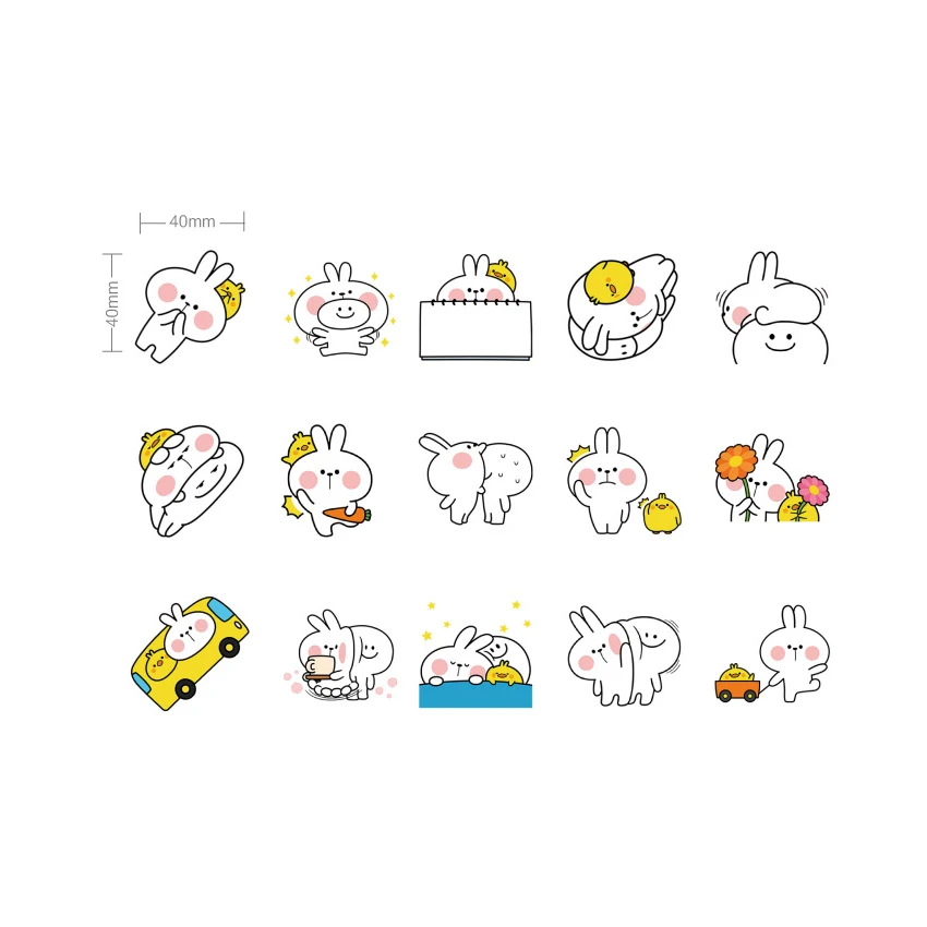 45 шт./упак. милые Kawaii Кролик Мини мультфильм бумажные наклейки s планировщик для