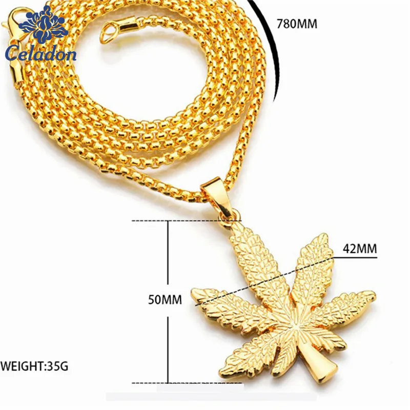 Новый Панк Золотой Цвет регги Ямайка кленовые листья длинное ожерелье венетум