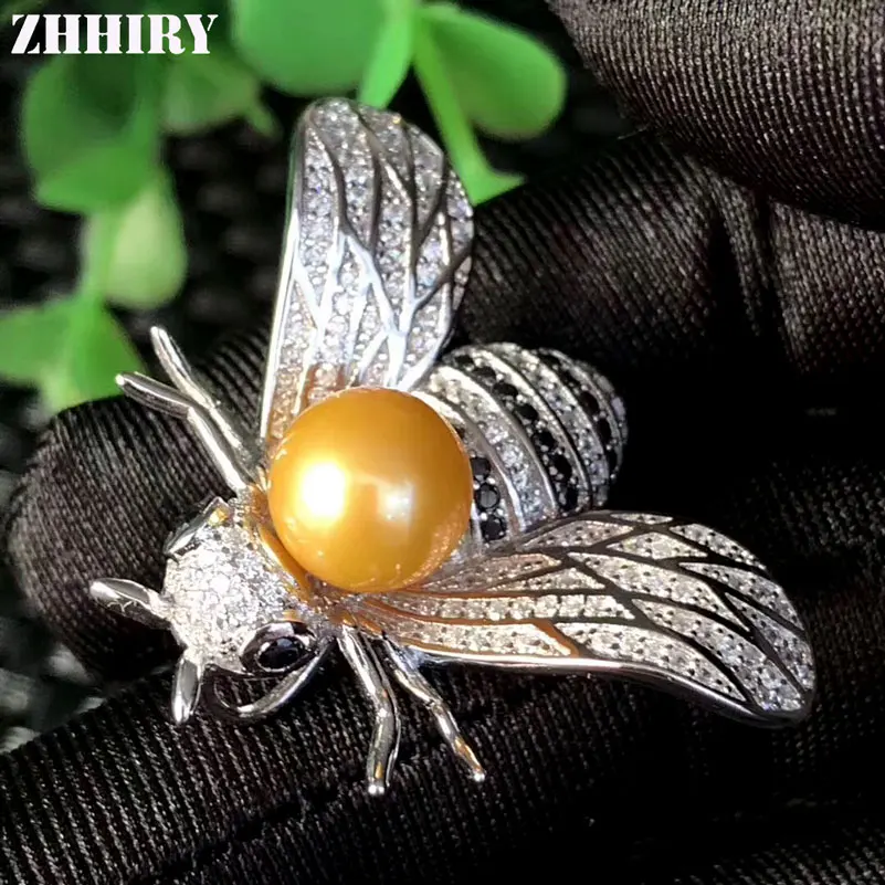 Женская Брошь из серебра 925 пробы с натуральным жемчугом|brooch pendant|fine jewelrybrooch |