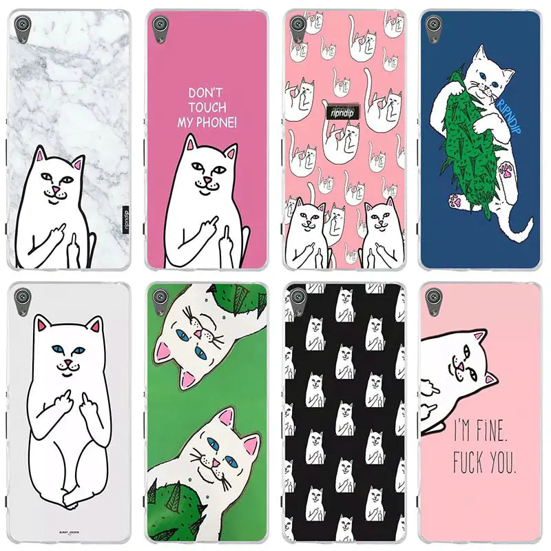 Силиконовые мягкие чехлы для телефонов Sony Xperia E3 E5 T3 M2 M4 M5 XA XZ Z Z1 Z2 Z3 Z4 Z5 Compact Finger Cat