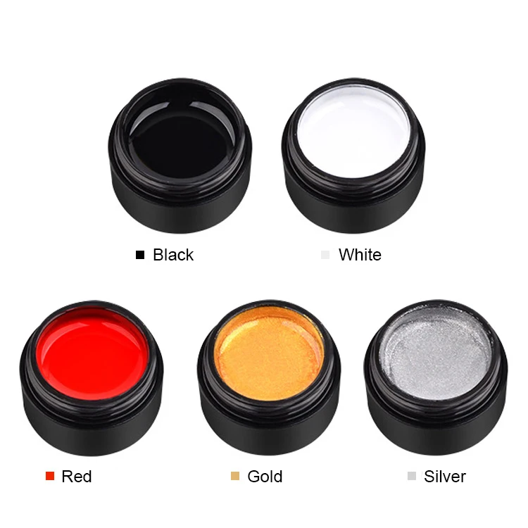spider gel(5 colors) Гель-лак для ногтей, 8 мл, черный, золотой, серебряный, креативный рисунок проволоки, рисунок паука, Гель-лак для рисования, лак для ногтей - Цвет: spider gel(5 colors)