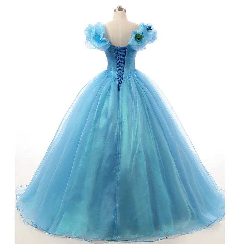 Синие пышные платья 2020 бальное платье выпускное с открытыми плечами Vestidos De 15 Anos