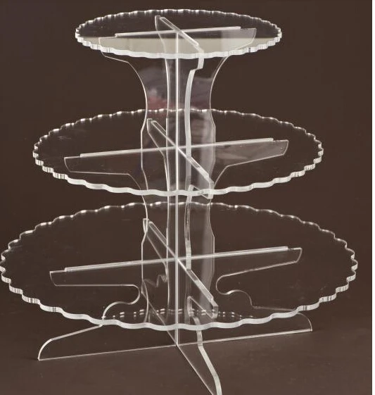 

Beautiful 3 Tiers Acrylic Cake Stand Display, PMMA Cup Cake Stand Free Shipping