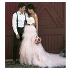 Красивая розовая многослойная фатиновая юбка для невесты с рюшами в стиле бохо, пышная длинная фатиновая юбка для взрослых, Женская юбка на заказ, 2017 стиль на молнии