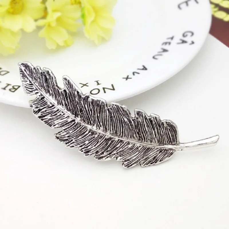 Женская заколка в форме листьев пряжка для волос 4 цвета украшение с перьями 2019|hair