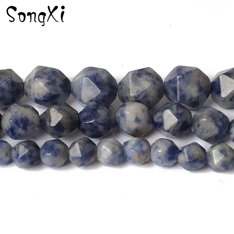 Граненые бусины из натурального камня для изготовления ювелирных изделий