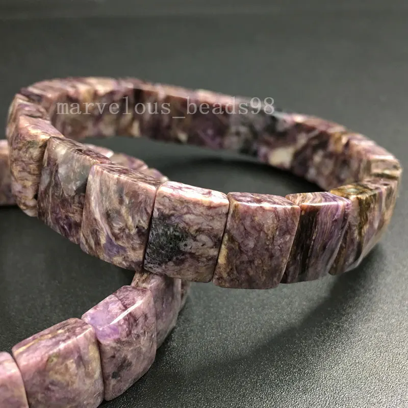 Charoite G8462 Красивые ювелирные изделия Сердолик лазурит жаспе Родонит Сердолик Кристалл Эластичный браслет из бисера браслет 71/" PWB630 - Окраска металла: Charoite G8462