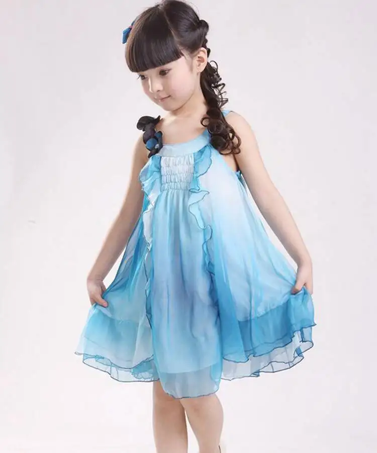 100-150cm Beautiful Flower Girls Dresses For Party And Wedding Chiffon Children Clothes Kids Beach Clothing | Детская одежда и