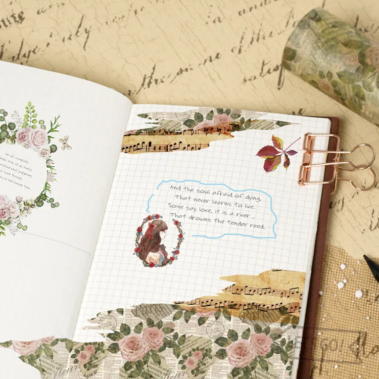 Ретро жизнь серии 9 см Широкий васи ленты блокнот планировщик наклейки клейкая