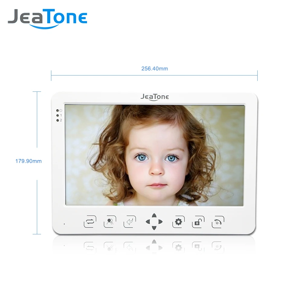 Видеодомофон JeaTone 10 дюймов система дверного звонка с белой сенсорной кнопкой