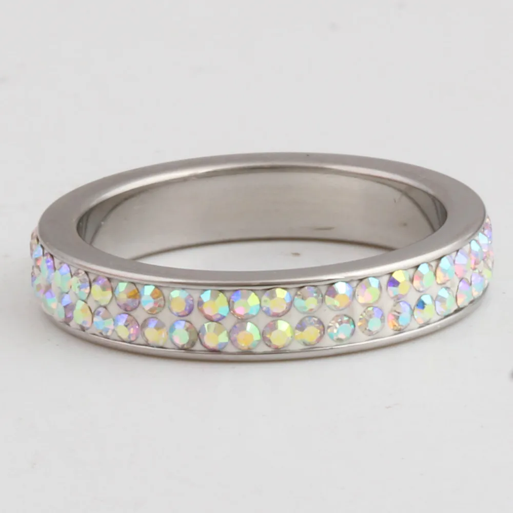 Кольцо из нержавеющей стали с двойными прозрачными линиями 6/7/8/9 #|jewelry ring organizer|ring