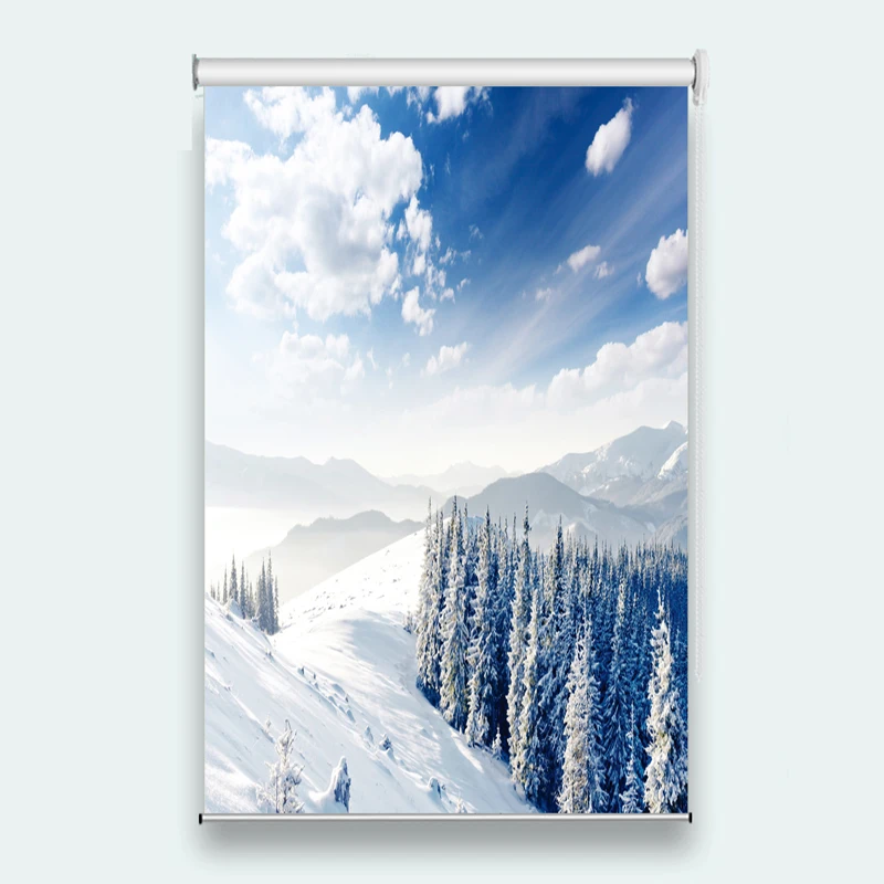 

Snow scene 3D Roller Blind for Any room decoration Roller Blinds Drapes