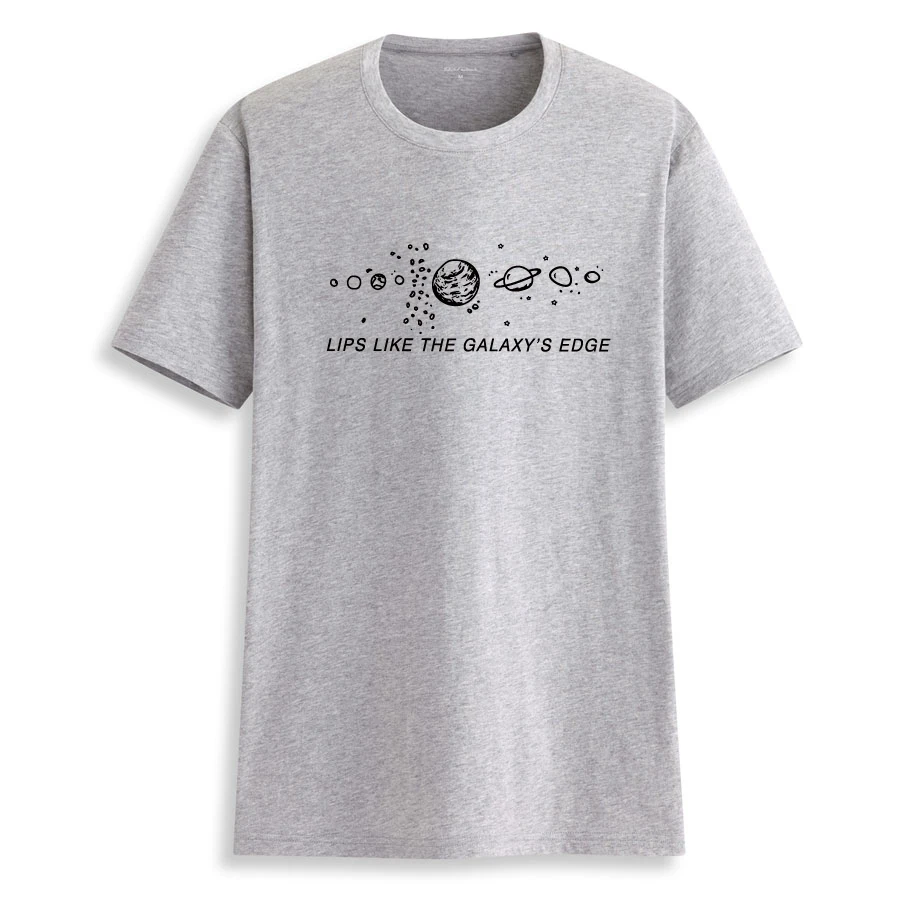 Hillbilly CMK121 Women Harajuku Lips Like The Galaxy's Edge T Shirt for Cotton Tshirts Tees Letters Casual T-shirt | Женская одежда