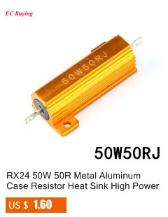 RX24 50 Вт 10R Металлический Алюминиевый Чехол Высокая мощность радиатор резистор золотой радиатор резистор 10 Ом