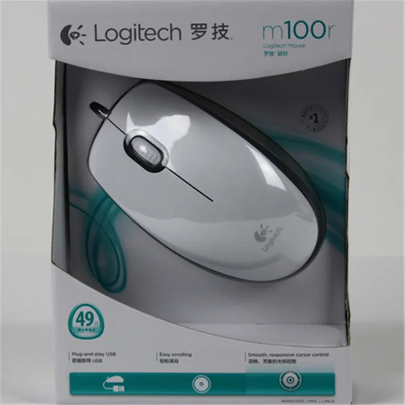 WHITE Оригинальная Проводная офисная мышь lotech M100r эргономичная USB 1000 dpi компьютерная мышь универсальная мини-мышь - Цвет: WHITE