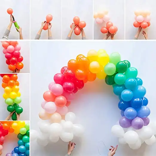 

180pcs Assorted Rainbow Colors Macaron Balloons for party suppies.