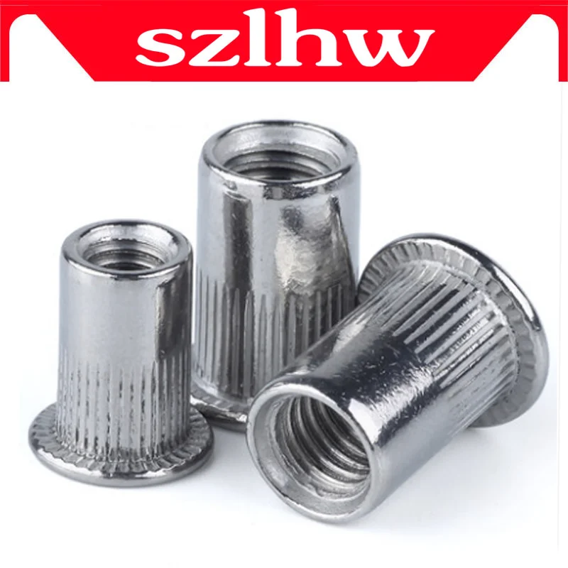 Высокое качество 100 шт. M5 алюминиевый сплав Rivnut плоская головка заклепки с