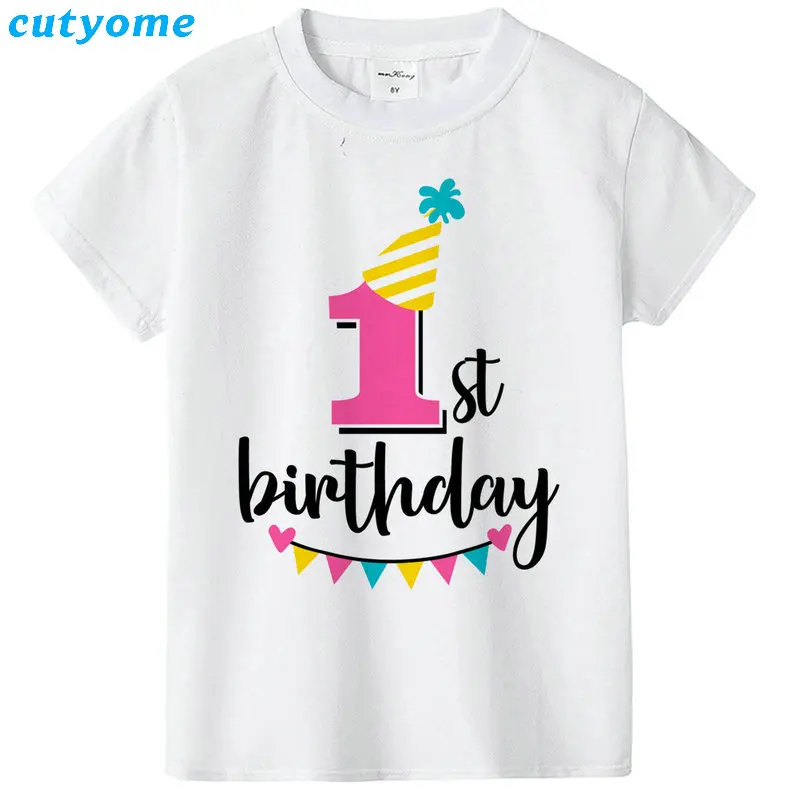 Футболка с короткими рукавами и надписью «Happy Birthday» для мальчиков, одежда для дня рождения для мальчиков 1, 2, 3, 4, 5, 6, 7, 8, 9 лет, топы для маленьких девочек, рубашки