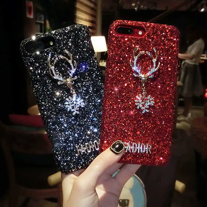 Роскошный блестящий чехол с оленем для телефона iPhone xs max xr модный дизайнерский 6 6s