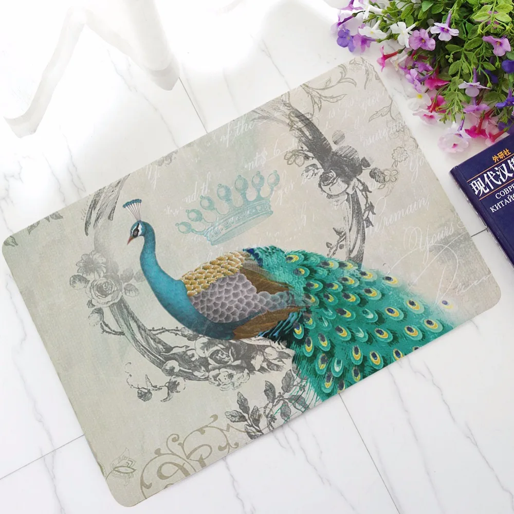 

CAMMITEVER Peacock Rug Floor Mats Animals Bathroom Kitchen Carpet House Doormats Living Room Anti-Slip Tapete Rug