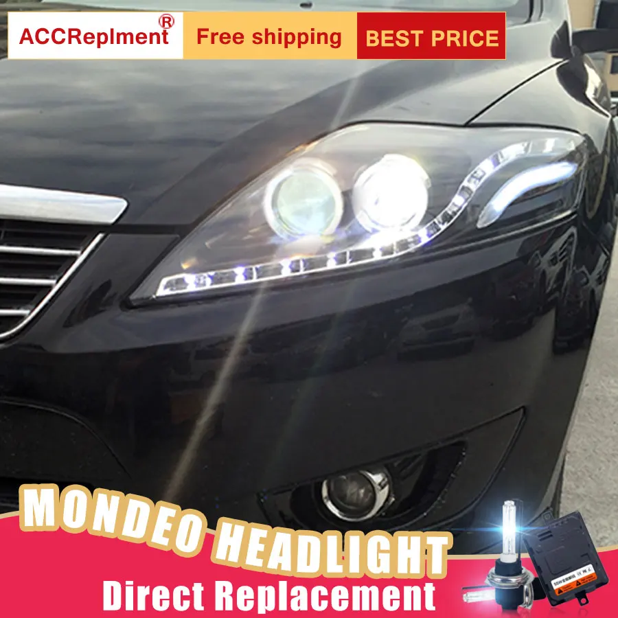 2 шт. светодиодный фары для Ford Mondeo 2007-2012 светодиодный автомобильный фонарь ангельские глазки ксенон HID комплект Противотуманные фары светодиодный дневные ходовые огни