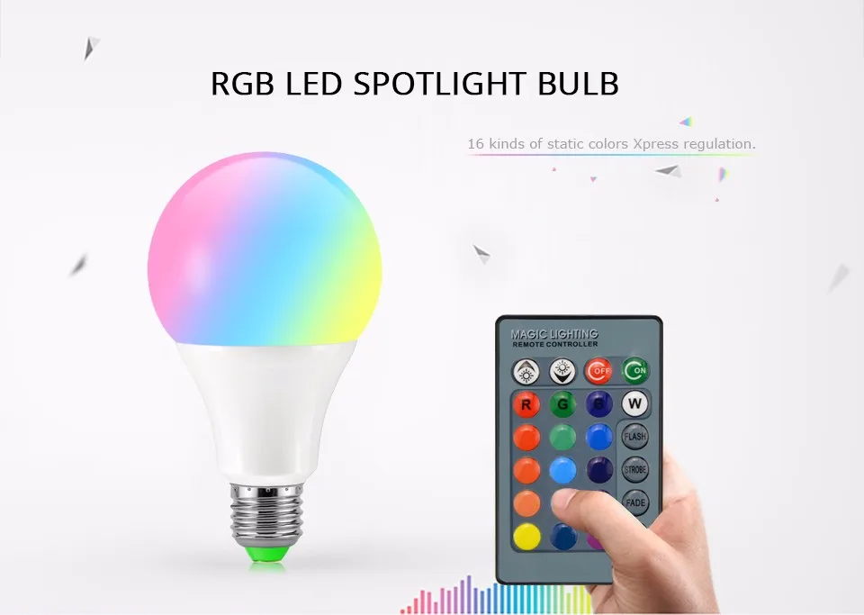 3 Вт 10 Вт RGB светодиодный светильник 85-265 в 110 В 220 В E27 E14 GU10 с регулируемой яркостью светодиодный светильник, ночник Точечный светильник или пульт дистанционного управления для отдыха Домашний Светильник
