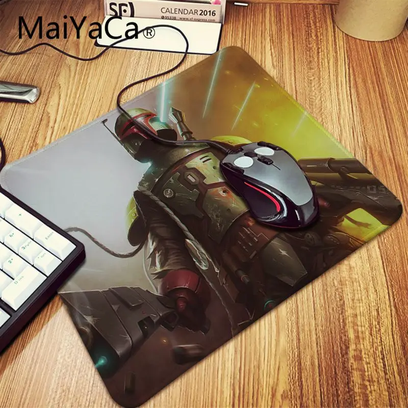 MaiYaCa Звездные Войны Боба Фетт прочный резиновый коврик для мыши геймерский игровой коврик для клавиатуры компьютерный планшет аниме мышь коврик для мыши - Цвет: Lock Edge 20x25cm