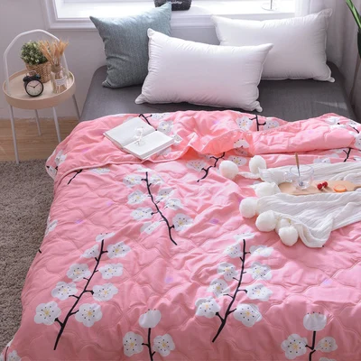 

Летнее стеганое одеяло 100X150 см, пододеяльник для детей с воздушным охлаждением, одиночный мультяшный цветок, моющаяся кровать для домашнего...