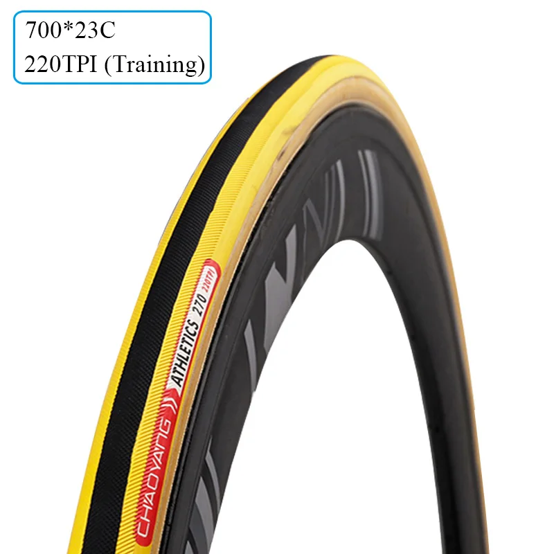 Black Yellow 220 TPI CHAOYANG велосипедная трубчатая шина 700C x 23C шоссейная велосипедная шина для тренировок гонок 220-290 TPI складная дорожная прокалывающаяся шина 1 штука - Цвет: Black Yellow 220 TPI
