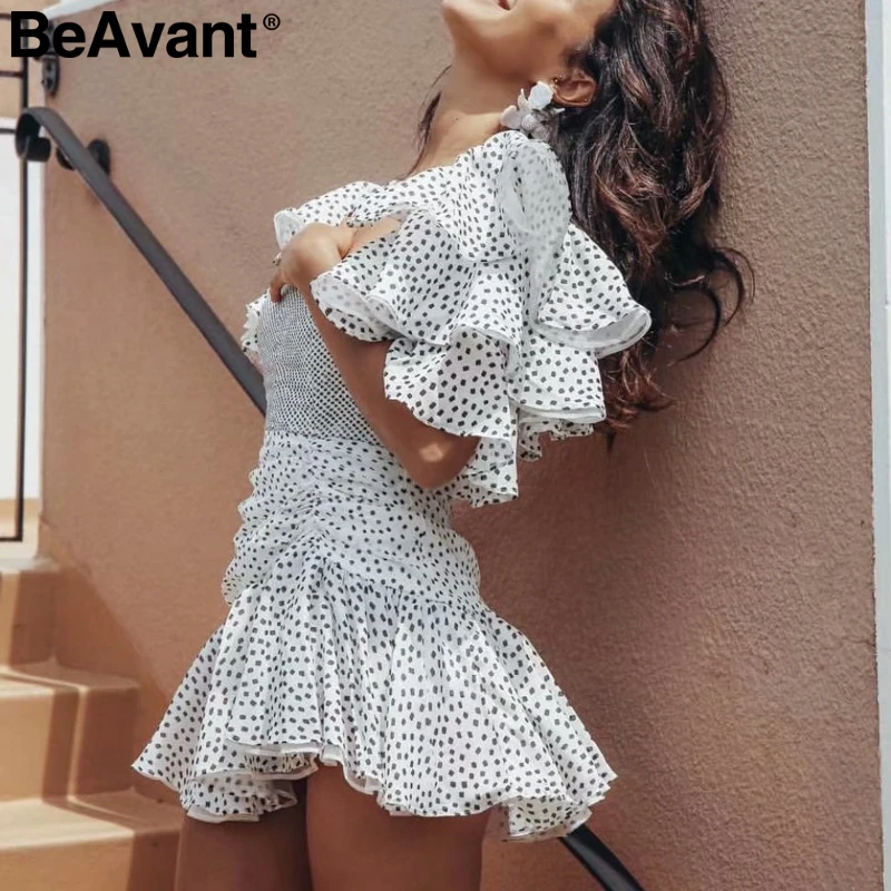 BeAvant Пышное Платье с квадратным вырезом и рюшами на рукавах сексуальное платье в