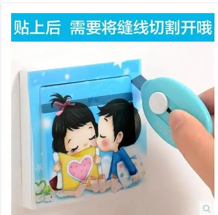 Милый мультфильм креативные diy переключатель наклейки мощность паста