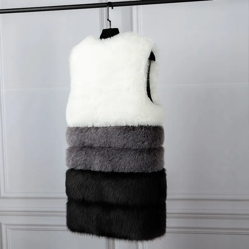 XS-3XL большие размеры зимняя новая модная брендовая куртка с искусственным лисьим