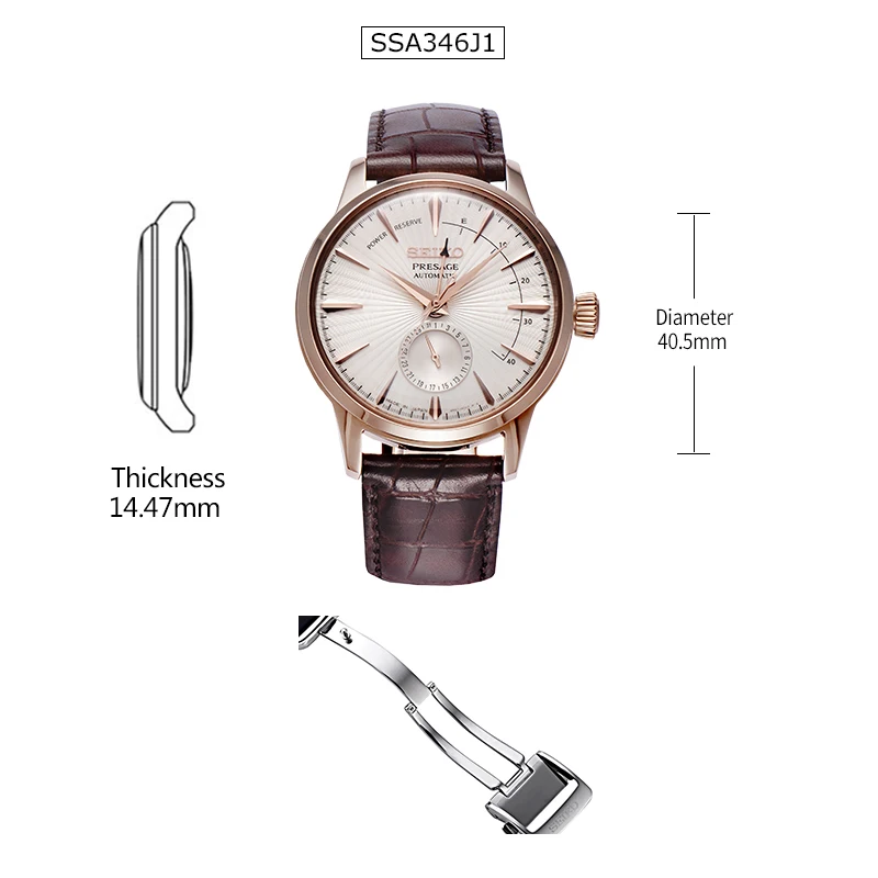 SSA346J1 Оригинальные Seiko часы Presage Seres автоматические механические деловые мужские часы 5 бар водонепроницаемые глобальная гарантия SSA385J1 - Цвет: SSA346J1