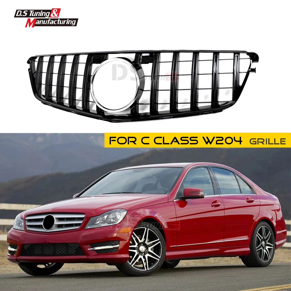 Новые поступления W204 GT решетка для Mercedes C класса ABS Материал черный глянец гонки