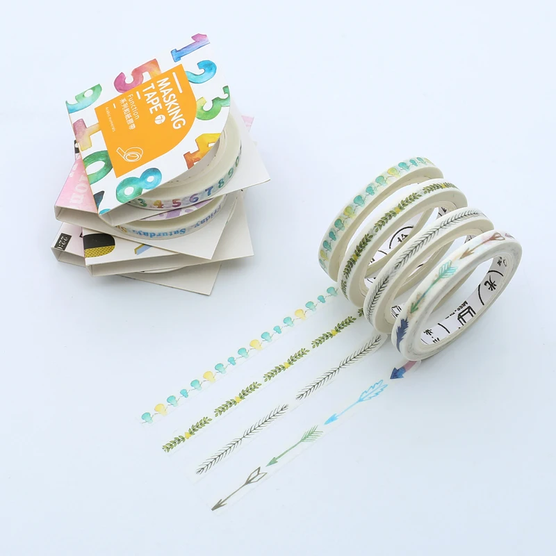 DIY Kawaii 5 мм Тонкий декоративные васи клейкие ленты прекрасный цифровой лента с буквами для фото для украшения альбом