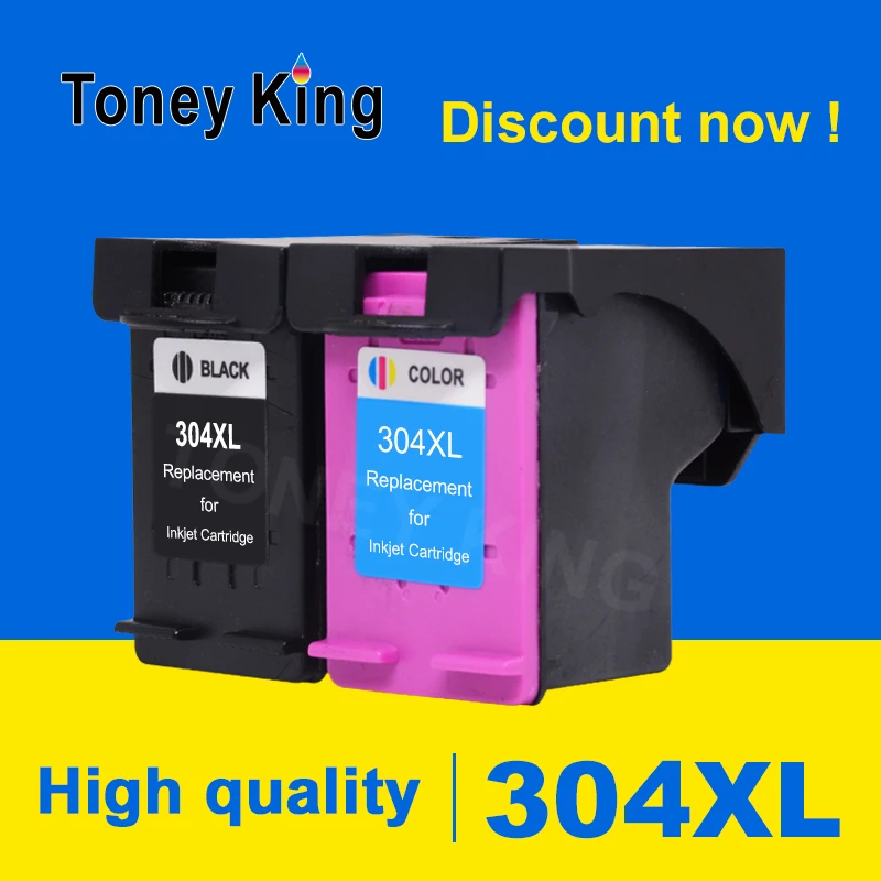 

Toney King 304XL Refilled Ink Cartridge Replacement for HP 304XL Deskjet 3700 3720 3730 3732 3723 3724 3752 3755 3758 Printer