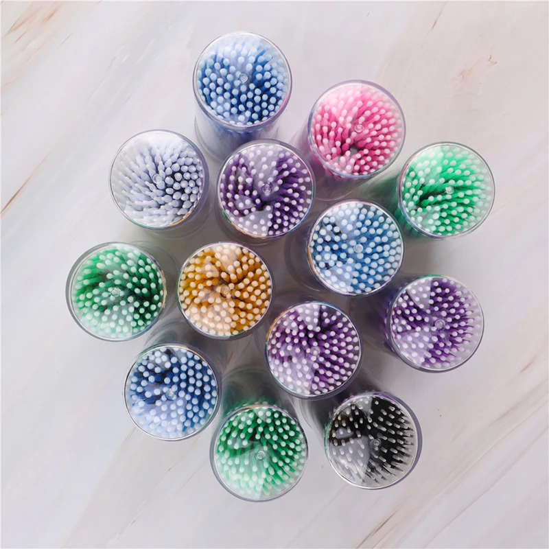 100 шт./упак. одноразовые зубные микро щетки Microbrush аппликаторы для ресниц для наращивания удалить накладные ресницы Pro ватный тампон