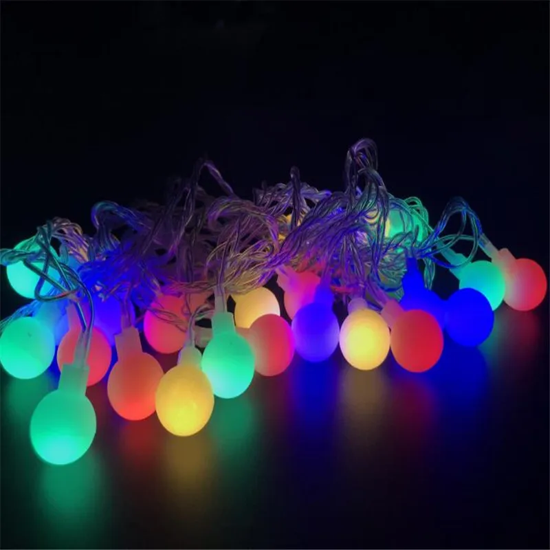 

220/110V 10M 50LED Cherry Ball String Lights Holiday Wedding Christmas Outdoor Garland Home Decoration Night lamp Fairy Lights