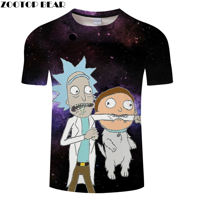 Забавная Мужская футболка Rick &amp marty летняя мужская и женская с коротким рукавом
