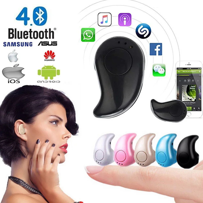 Мини Беспроводная Bluetooth гарнитура стерео водонепроницаемый наушник Универсальный Sprots один наушник в ухо HiFi микрофон