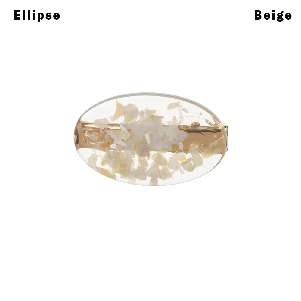 Beige Ellipse Корейские розовые синие заколки для волос, винтажные геометрические Овальные Заколки для волос, аксессуары для укладки волос для женщин, ШИКАРНЫЕ ДЛИННЫЕ заколки для волос - Цвет: Beige Ellipse