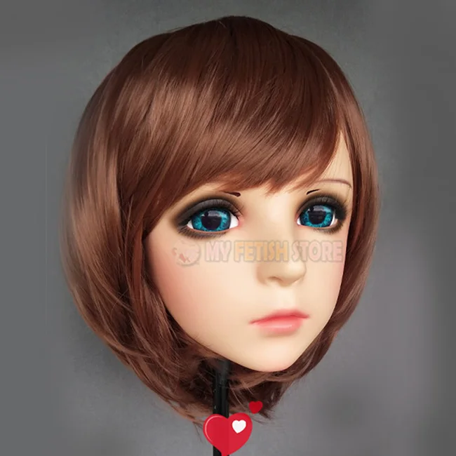 (LAN) Женская милая смоляная маска кигуруми на половину головы с глазами BJD косплей