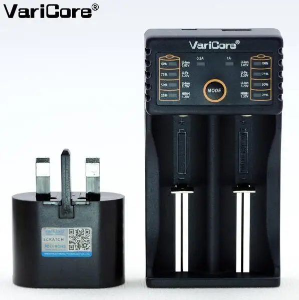 v20i 5vUK VARICORE v20i 18650 зарядное устройство 1,2 V 3,7 V 3,2 V 3,85 V зарядное устройство для никель-кадмиевых или никель-металл-AAA 18350 26650 10440 14500 16340 20700 25500 зарядное устройство для литиевой батареи - Цвет: v20i 5vUK