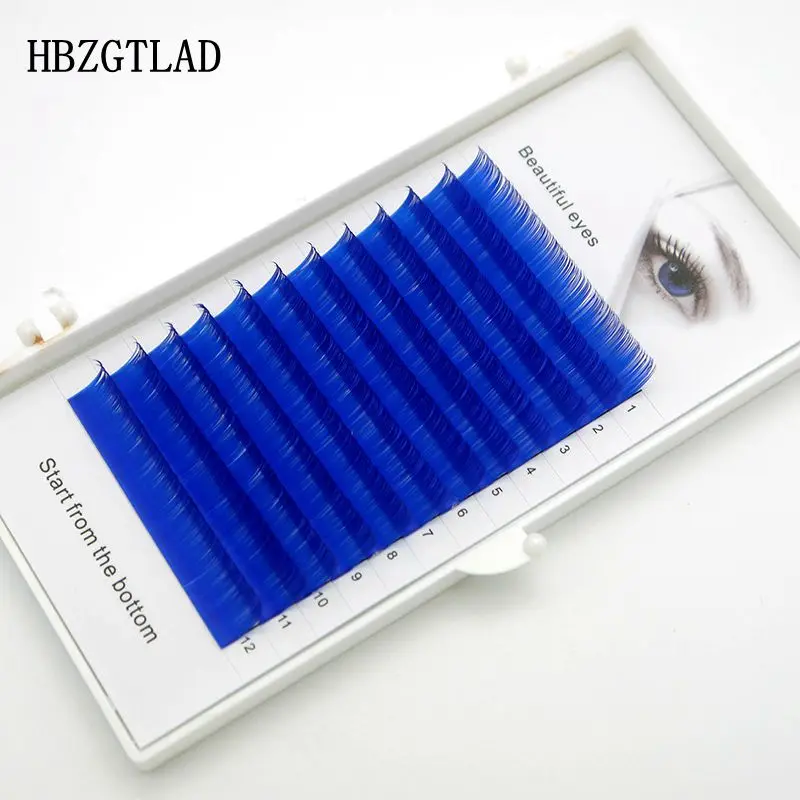 HBZGTLAD Новые Накладные ресницы C/D curl 00701 мм 8/14 Королевского синего цвета