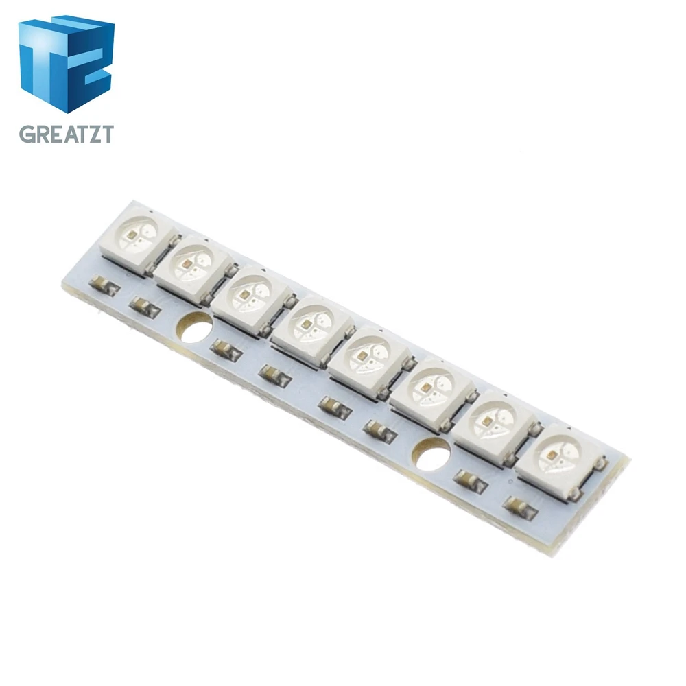 TZT Дэн 1 шт. stick 8 канала WS2812 5050 RGB подсветкой Встроенный полный цвет приводом Совет
