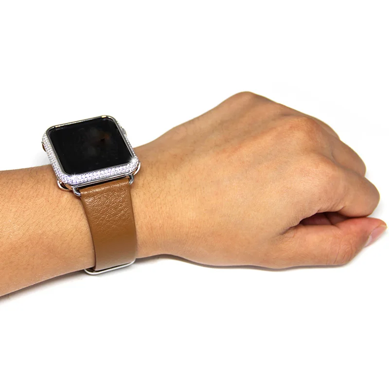 Позолоченный чехол для часов с кристаллами apple watch 38 мм и 42 бриллиантами |