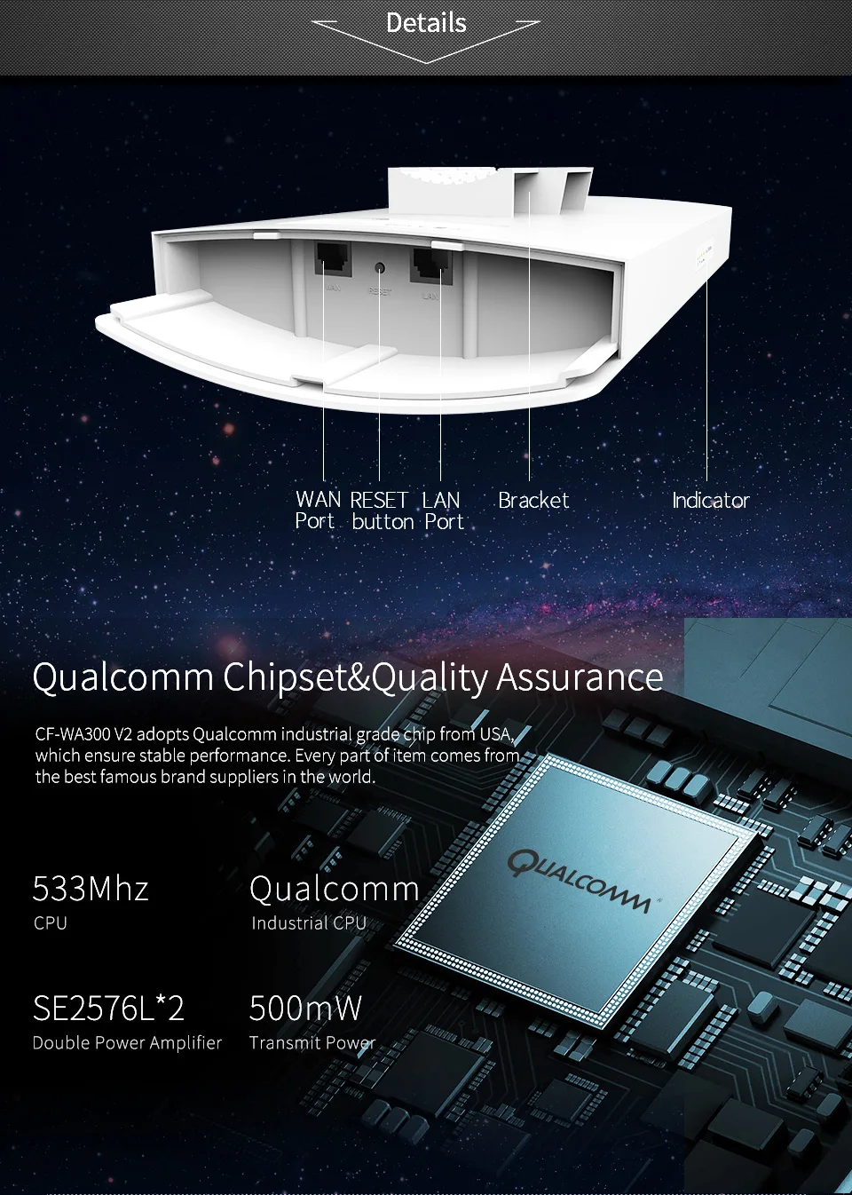COMFAST точка доступа Открытый 300 Мбит/с 2 4 ГГц Wifi горячие точки водонепроницаемый