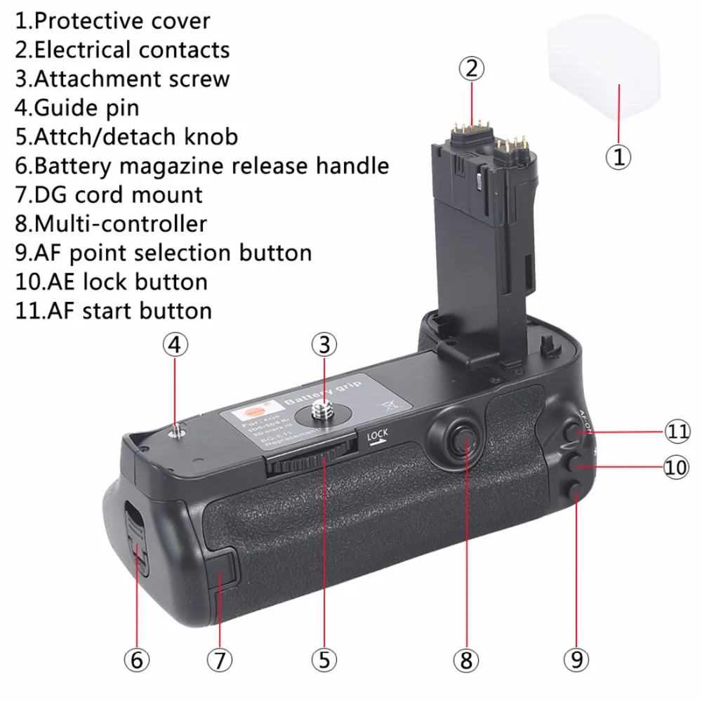 Батарейный блок DSTE для цифровой зеркальной камеры CANON 5D Mark III 5D3 | Электроника