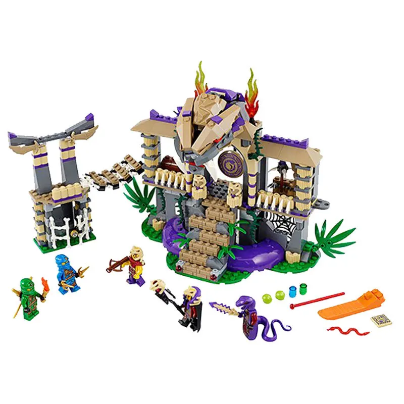 Legoing Ninjago 10324 введите в виде змеи замок 528 шт. строительные блоки игрушки для детей