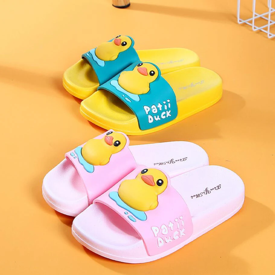 Шлепанцы детские с мультяшным рисунком ПВХ Нескользящие пляжные сандалии обувь